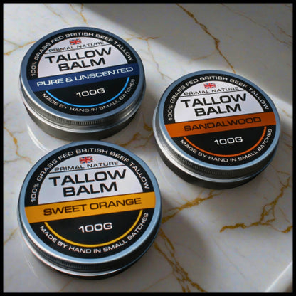 Grass-Fed Tallow Balm | Unscented | Sweet Orange | Sandalwood | 100g